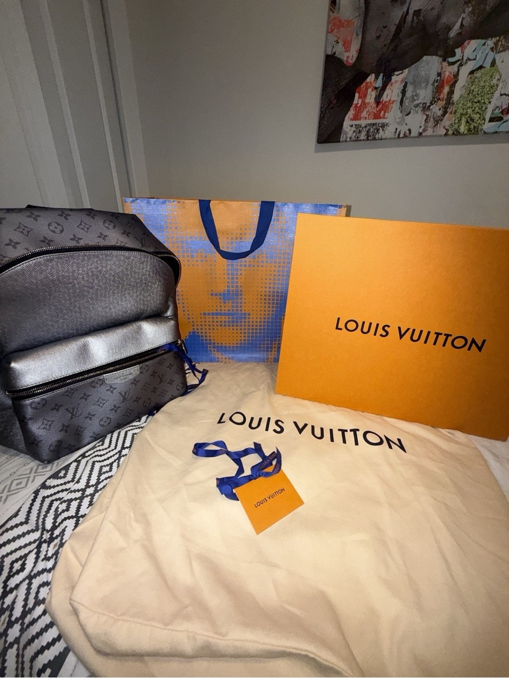 Louis Vuitton Discovery Backpack PM Titanium Monogram Eclipse Rare LV Authentic